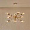 Mid Century Modern Brass Starburst Light Glass Globe Pendant Home Decor