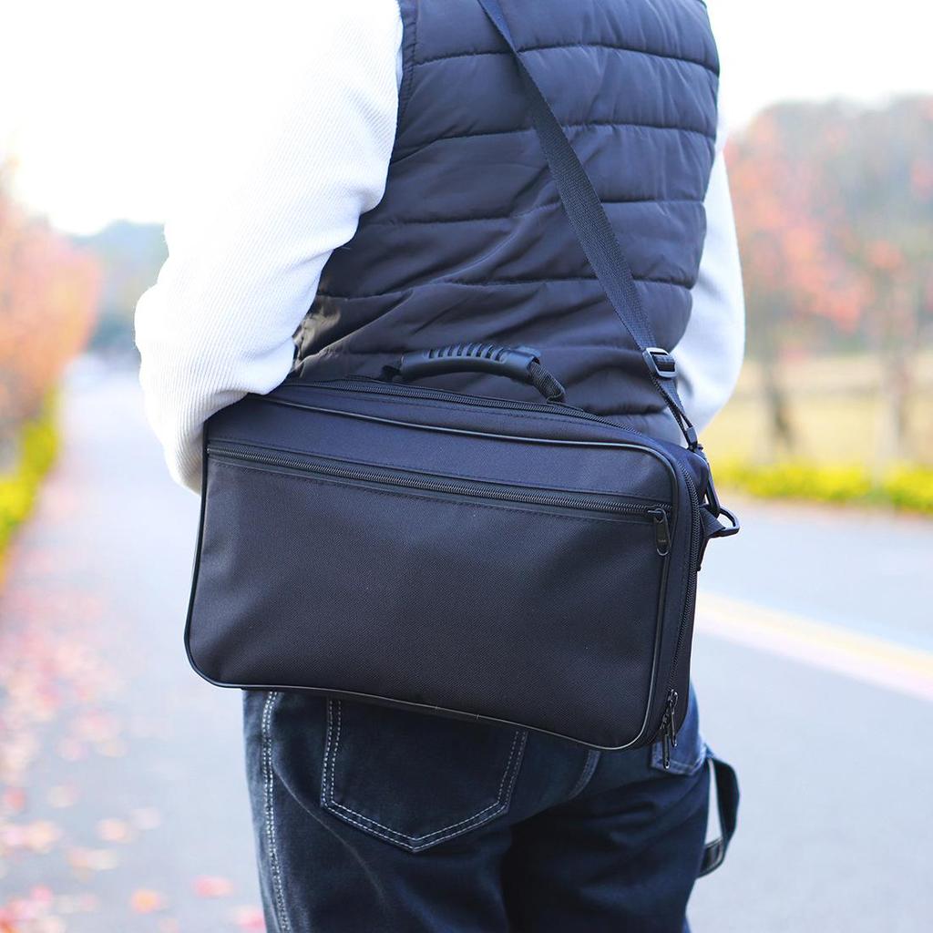 Black Double-Layer Oxford Cloth Oboe Bag - Portable Handheld & Shoulder Carrying Case