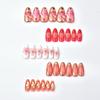 Gold Foil 3D Almond Blossom Gradient Rhinestone False Nails - 30 Pieces