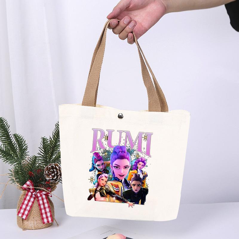 K-Pop Anime Cartoon Printed Student Large Capacity Portable Shoulder Bag Fashion Casual Canvas Bag