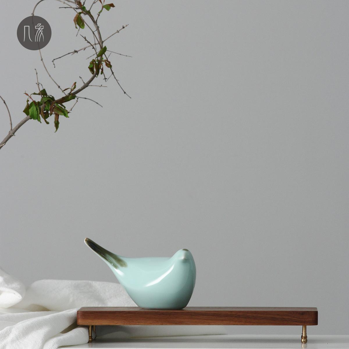 

Jingdezhen Ceramic Bird Ornament Root Carving Zen Inspired Living Room Decoration Desktop Animal Crafts Modern Simplicity