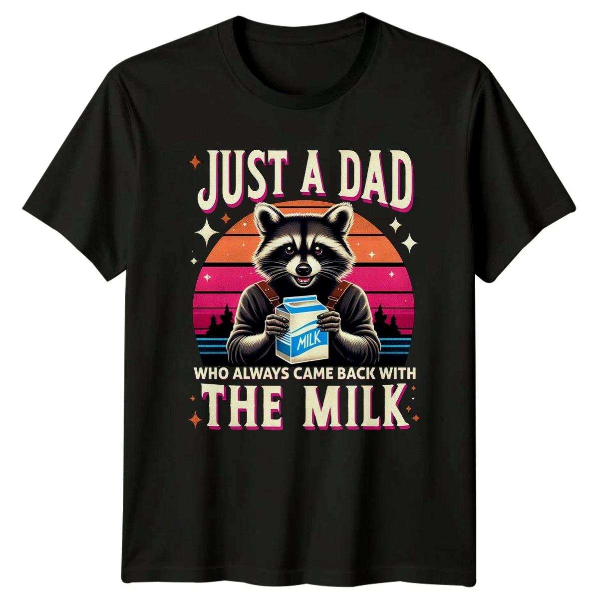 Just A Dad Who Always Mens T-Shirt Raccoon Humor Dad Fathers Day Gift For Him S