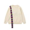 Unisex Oversized Knit Sweater With Embroidered Rainbow Dog Motif Casual Winter Pullover Teens