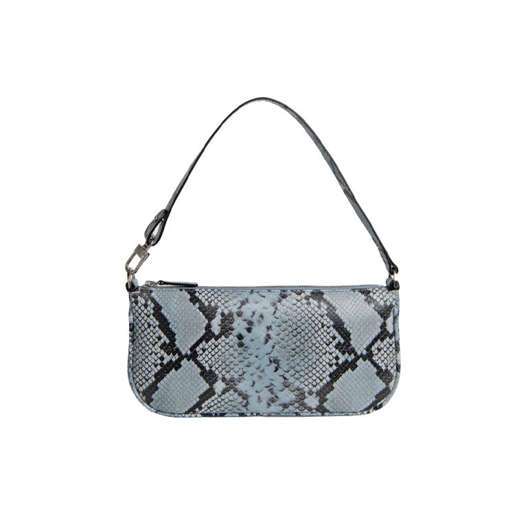 

By Far Rachel Vintage Snake Print Leather Shoulder Bag Women Shoulder Bag Blue 19PFRCLSBURMED Basic Set (Bag+Dust Bag)