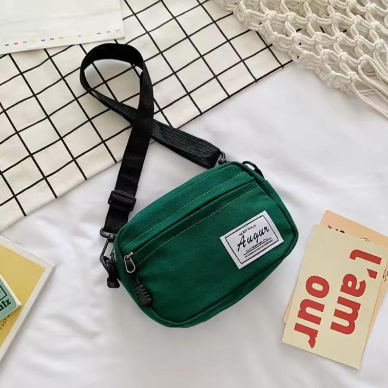 New Canvas Canvas Patchwork Crossbody Casual Mini Casual Shoulder Bag Simple Patchwork Shoulder Messenger Bag