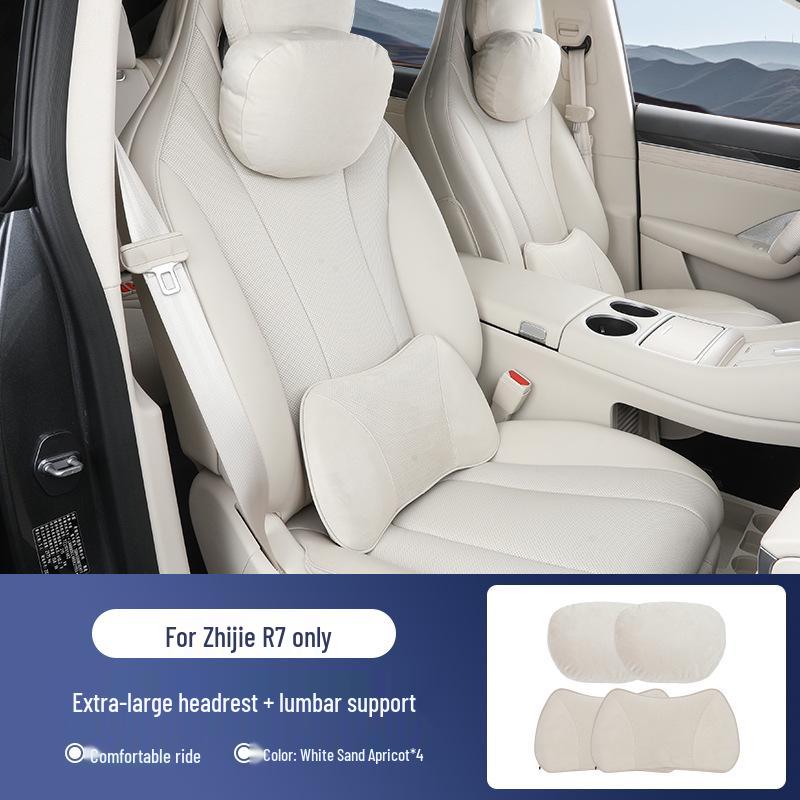 Zhijie R7/S7 Universal Aviation Headrest Neck Pillow with Lumbar Support and Fan.