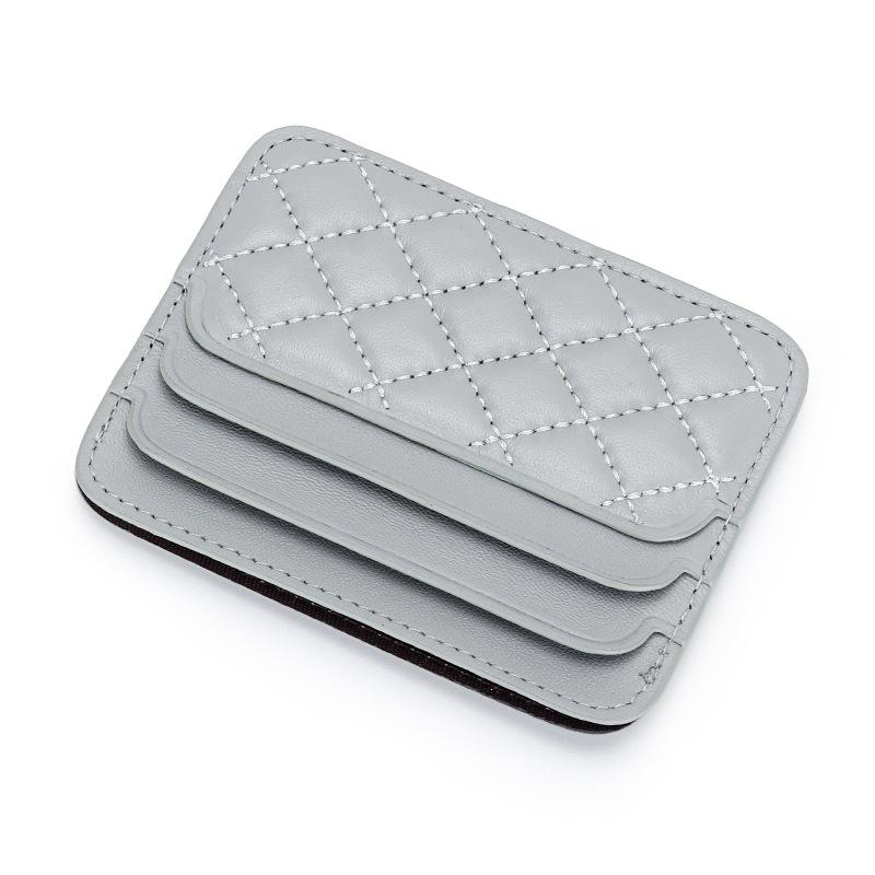 Small Card Bag Women's Sheepskin Embroidered Diamond-grid ID Candy Color Mini Multi-card Holder Genuine Leather Change Purse