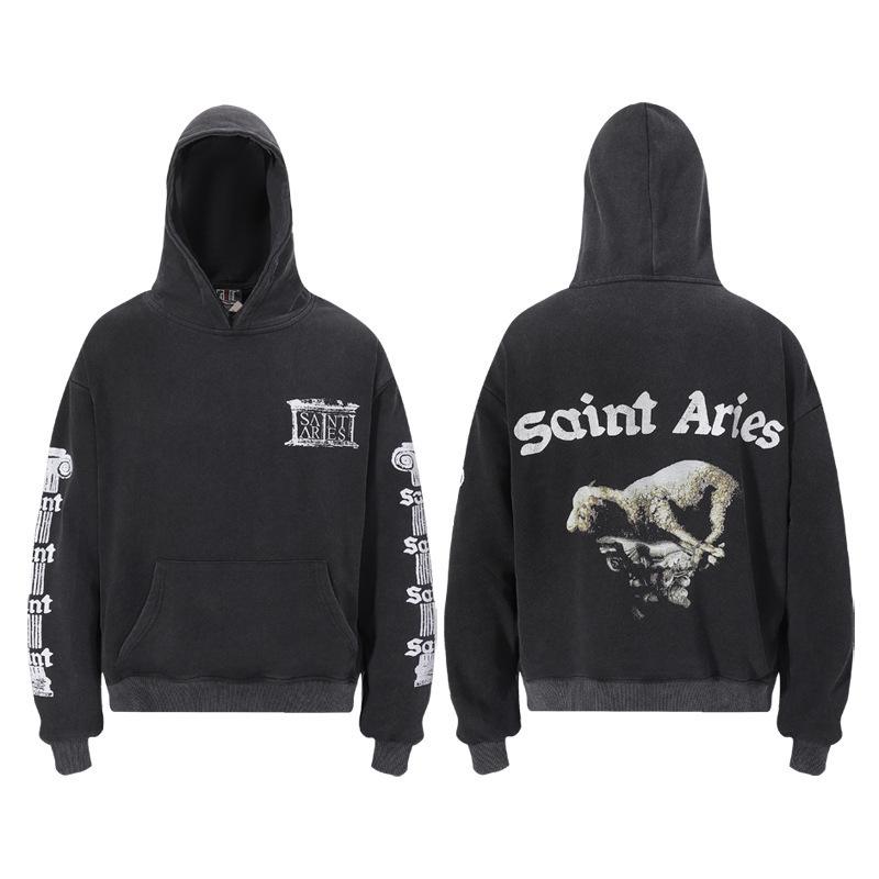 Unisex VTG High Street Saint Portrait Pattern Hoodie Sweatshirt