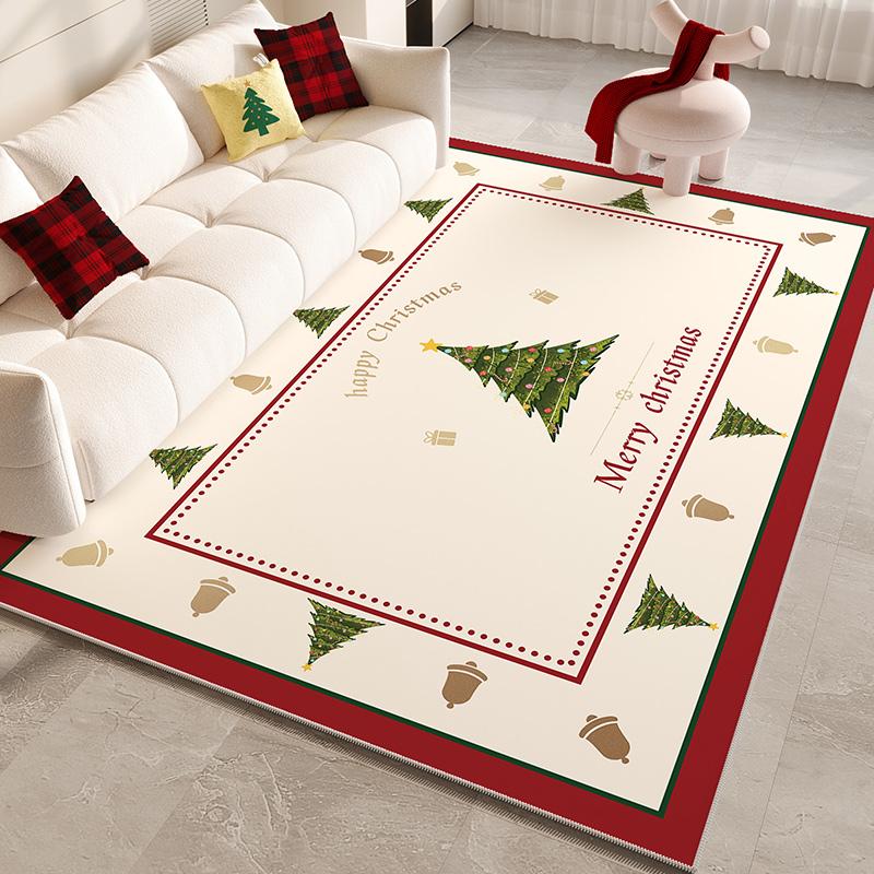 VIKAMA Christmas Winter Large Size Carpet Living Room Bedroom Side Window Rug Slippery Floor Mat Home Decoration