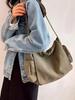 Vintage Women's Canvas Bag Multiple Pockets Shoulder Bag Army Green Female Messenger Bag Laptop Crossbody Bag Commuting
