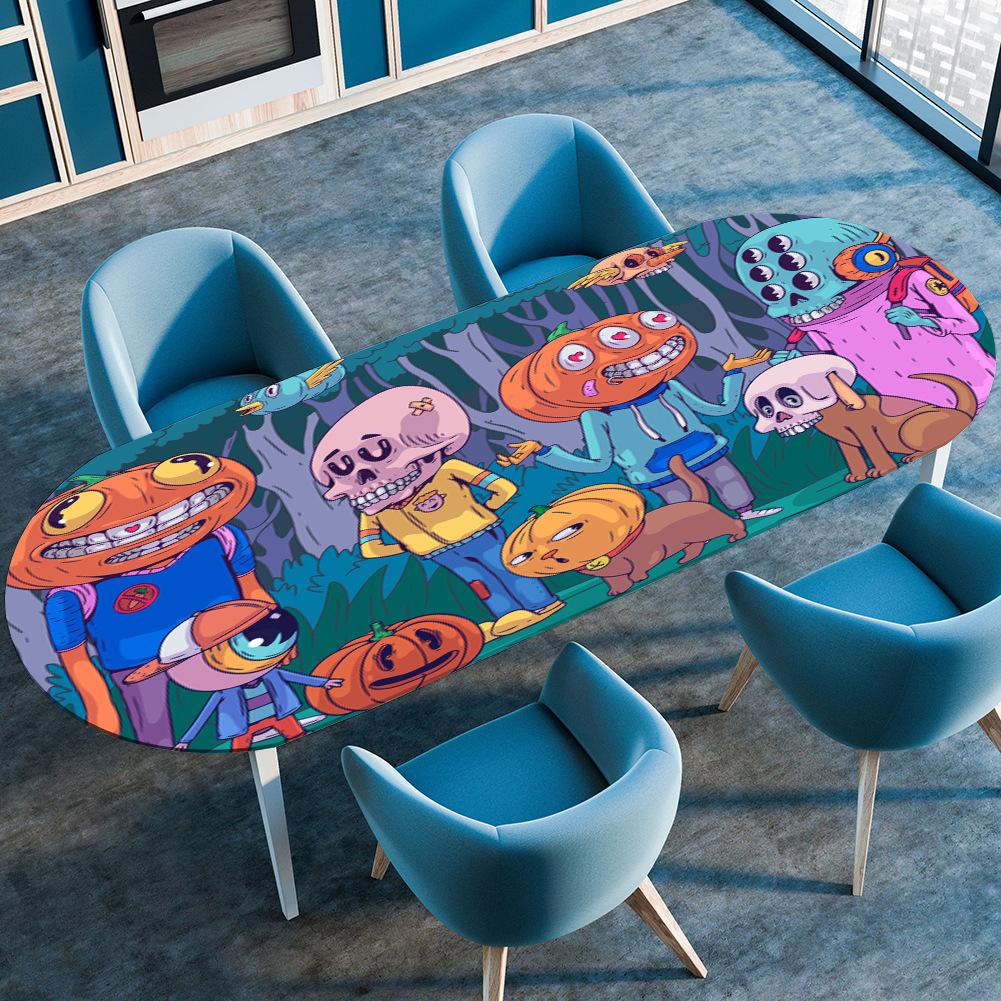 

Hallowmas Oval Table Cover Waterproof Oil-Proof Tablecloth Kitchen Dining Wedding Party Table Cover Outdoor Courtyard Home Decor 91cmX152cm