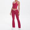 New double-sided abrasive contrasting colors, tight-fitting and breathable cross yoga suit, sports running and fitness two-piece suit