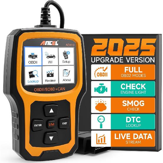 Улучшенный OBD2 сканер ancel AD410, Считыватель кодов неисправностей автомобиля для Check Engine, Автомобильный OBD II сканер для диагностики неисправностей, OBDII сканер для всех