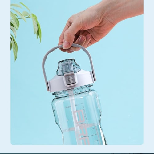 NAWEN 1500ml Large Capacity Water Bottle with Straw, Dual-Use, One-Click Opening, Direct Drinking, Leak-Proof, for Adults and Children, Outdoor Sports