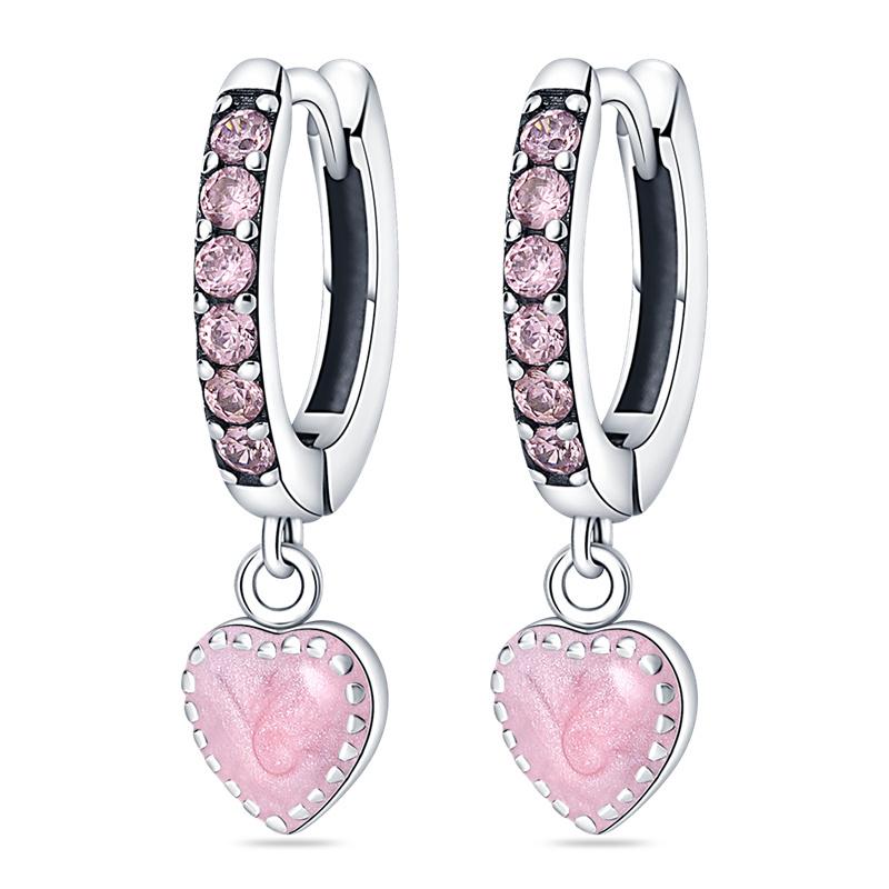 New Earrings 100% Genuine 925 Silver Women Hoop Earring Women's Wedding Engagement Girlfriend Wife Birthday Gift