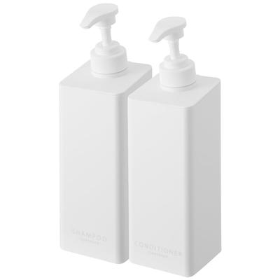 Yamazaki Tower Magnetic Dispenser with Generous Detergent Dispenser for Shampoo and Conditioner of with Floating Storage and Refillable 1532 and 1534