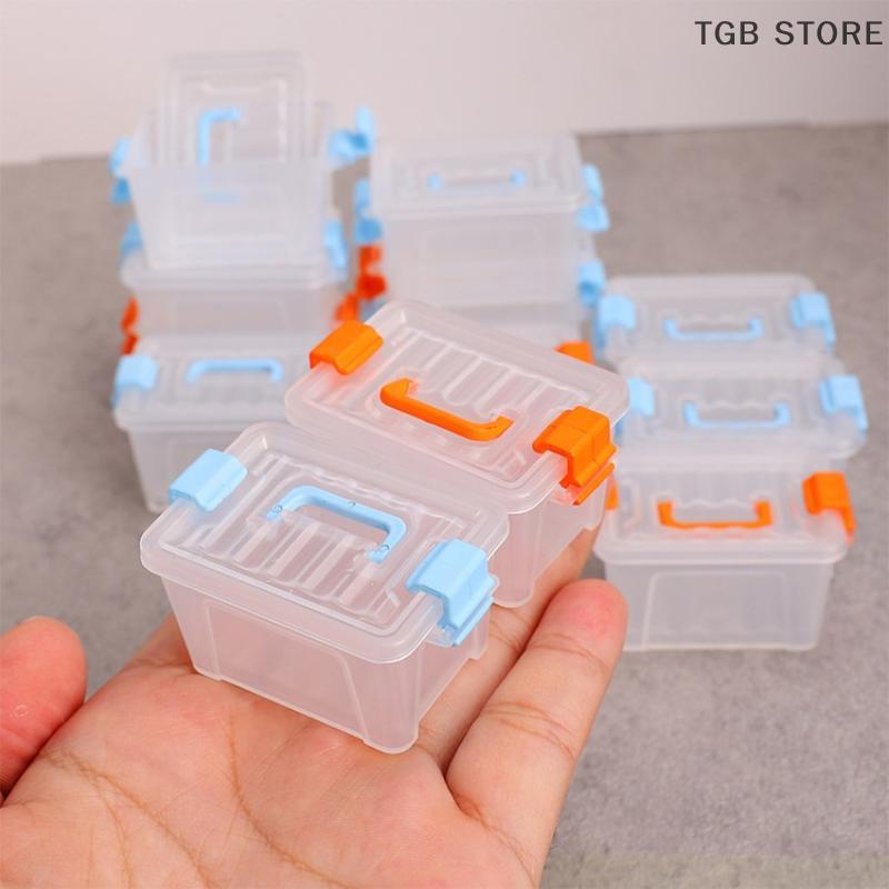 5Pcs Mini Clear Storage Box Toolbox Model Dollhouse Home Home Decoration Dolls House Micro Scene Decor Props
