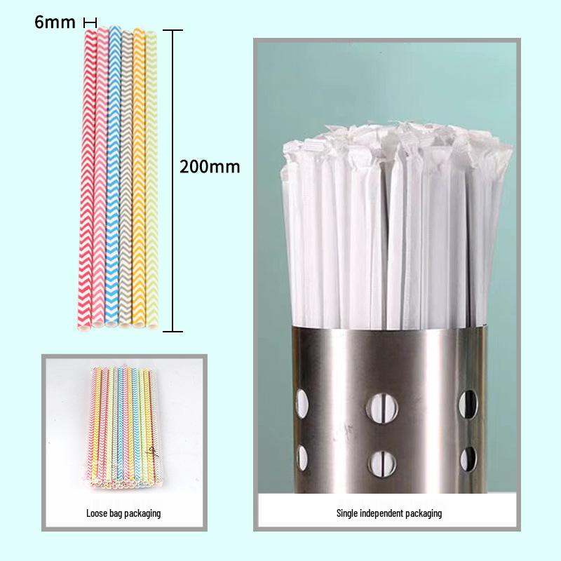 Corrugated Biodegradable Colored Paper Straws - Eco-Friendly, Food Grade, Perfect for Beverages, Juice, or Tea Bars