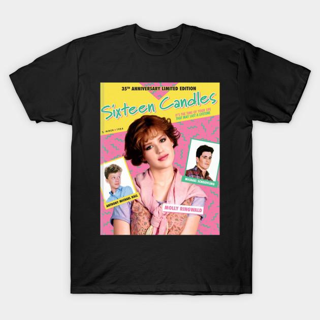 

Men Black Print T-shirt Sixteen Candles Classic Movie No-Cut Transfer Paper Print Cotton Tshirt S
