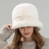 Rex Rabbit Fur Hat Autumn and Winter Versatile Middle-aged and Elderly Warm Ear Protection Top Hat Bucket Hat Show Face Little Mother Hat