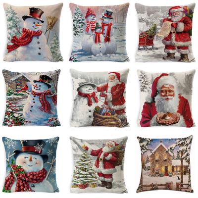 Frohe Weihnachten Weihnachtsmann Kissenbezug Kissenhülle Sofa Zuhause Weihnachtsdeko