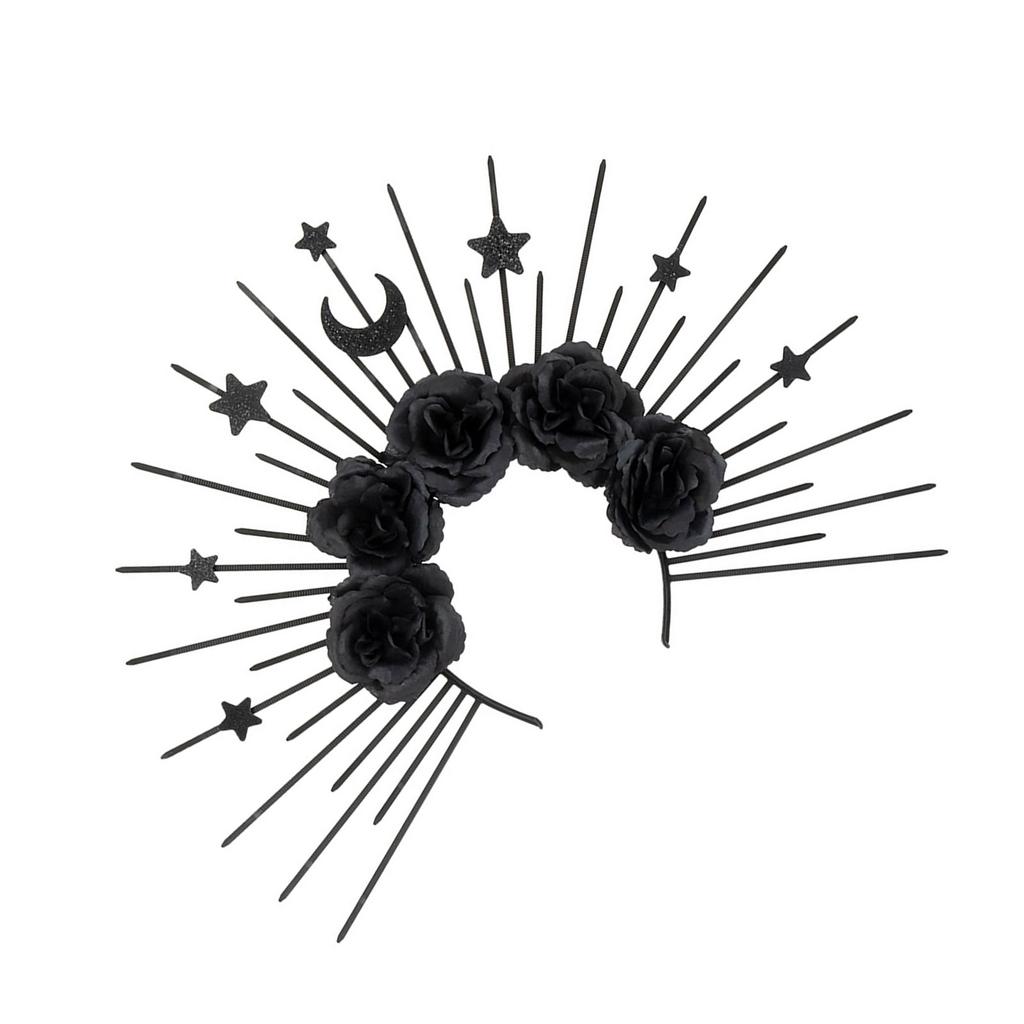 Elegant Gothic Crown Headband Moon Star Baroque Tiaras Hairband Sungodness Hairhoop Women Cosplay Costume Accessories