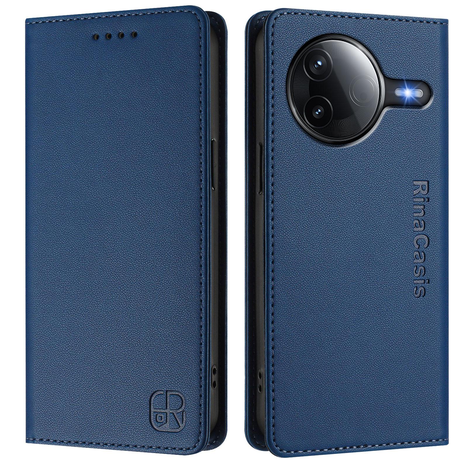 

For Xiaomi Poco F7 Pro 5G/Xiaomi Redmi K80 5G/Xiaomi Redmi K80 Pro 5G/Xiaomi Poco F7 Ultra 5G Phone Cover with RFID Blocking Wallet Stand Dark Blue