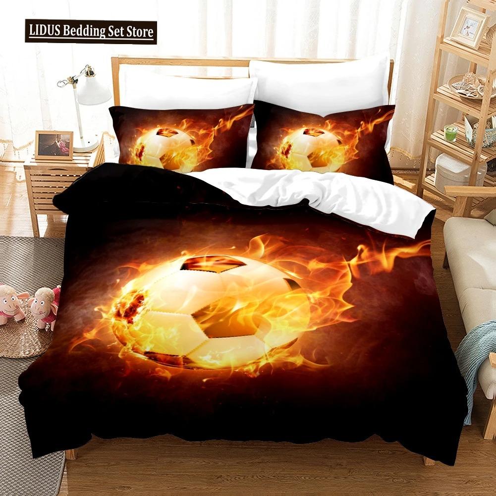 

Comforter Soccer Football Yin And Yang Pattern Cool Colour Polyester Comforter King Queen Size For Football Player Comforter (quilt)-EU Single(135*200cm)3pcs