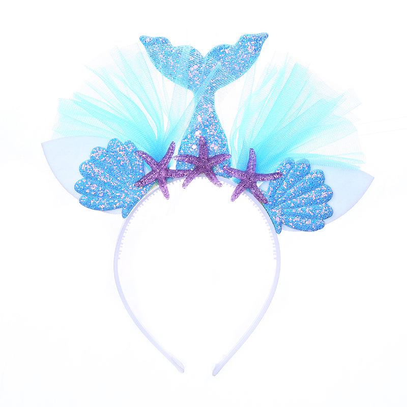 Mermaid Beach Theme Children s Christmas Princess Mesh Headband