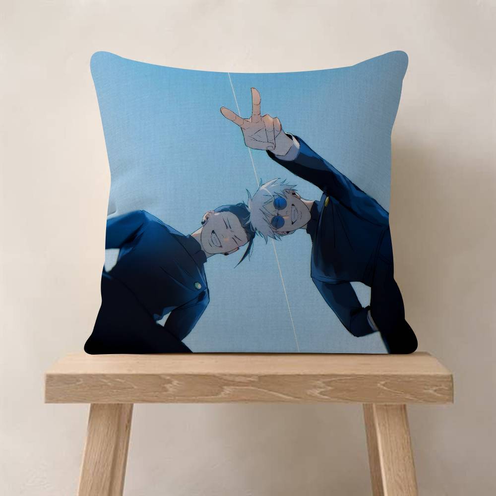 Anime gojo X geto Cushion Cover Pillowcase Upholstery Sofa Throw Pillow Home Decor Pillowcas