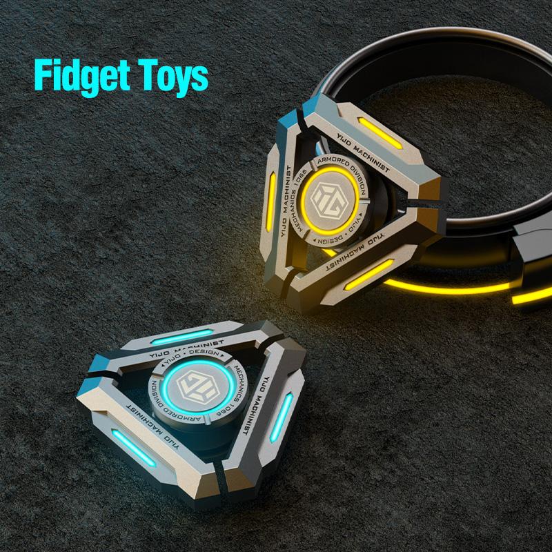 Metal Triangle Fidget Spinner Handheld Gyroscope Spinner Shines In The Dark Edc Stress Relieving Toy Children'S Adult Gyroscope