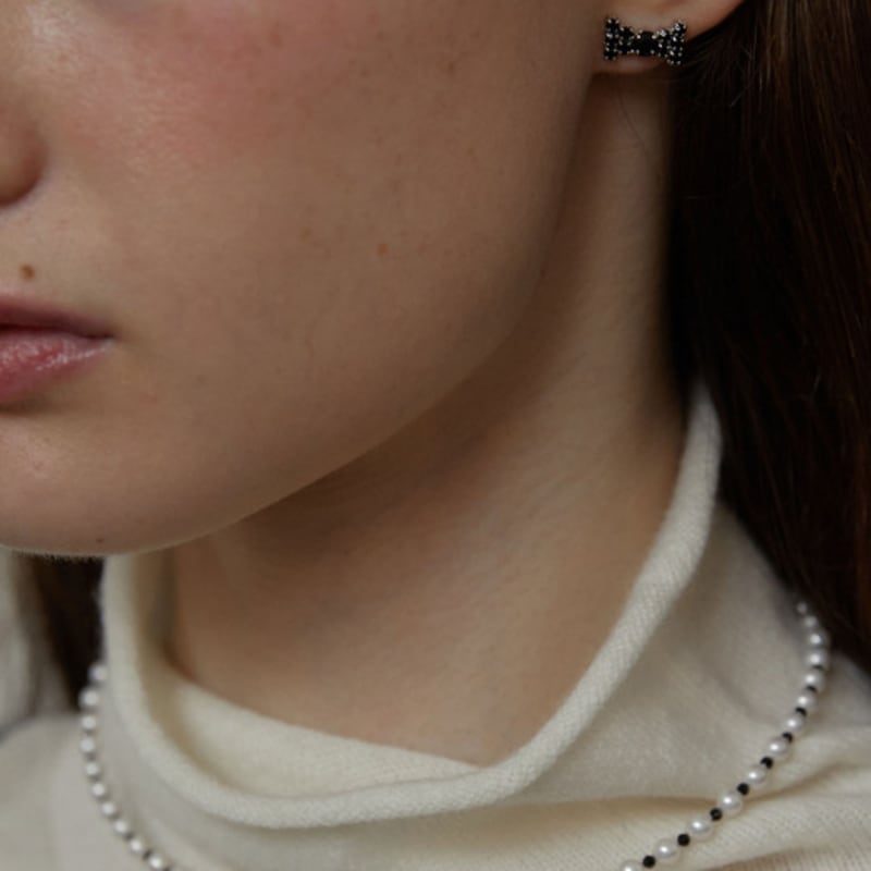 LOVE ME MONSTER Pearl & Onyx Mix Necklace (L244MNK010)