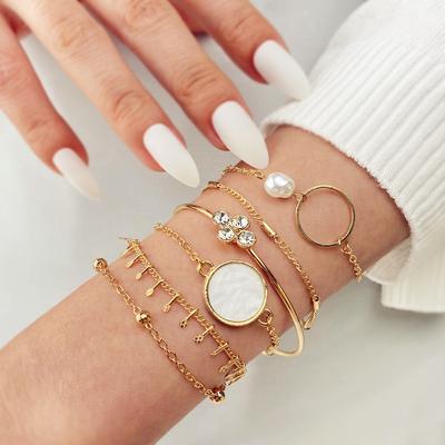 Circle Dripping Oil Bracelet 6-piece Retro Bracelet Set