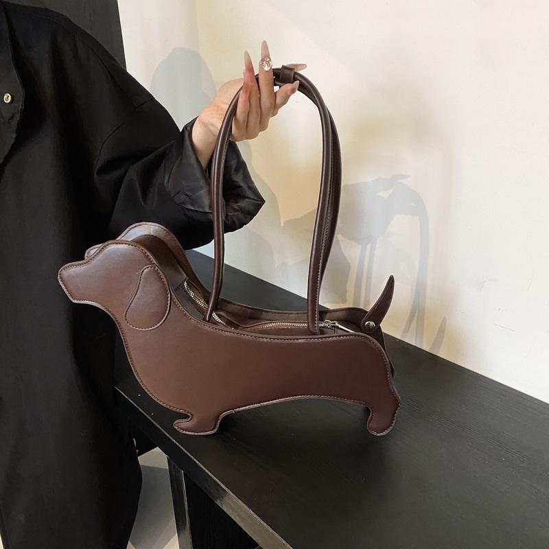 Dreidimensionale Cartoon-Tier-Schultertaschen für Damen Pu-Stoff Retro-Handtasche Damen Koreanischer Stil Design Achseltasche