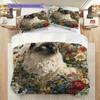 Maine Coon Pattern Bedding Quilt Set Quilt Cover Pillowcase Home Decoration Birthday Gift (1 * Duvet Cover + 2 * Pillowcase, Without Core)