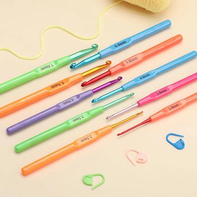 2-7mm Crochet Hooks Multifunctional Plastics Handle Aluminum Knitting Needles for Yarn DIY Craft Nice Gift Women Knitting Tools