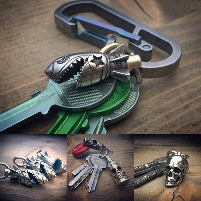 1 Stück Shark Rocket Bomb Schlüsselanhänger, Halloween Totenkopf Flaschenschlüsselanhänger Hai Schlüsselanhänger für Männer (Shark Rocket)