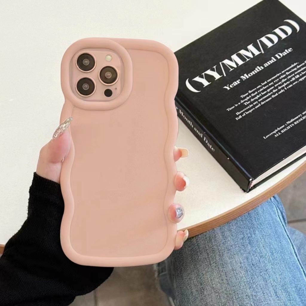 Wavy Phone Case for Xiaomi Redmi Note 13s 13 12s 12 11s 11 Pro Pro+ 12C 13C Candy Solid Color Shockproof Soft Silicone Phone Casing Cover