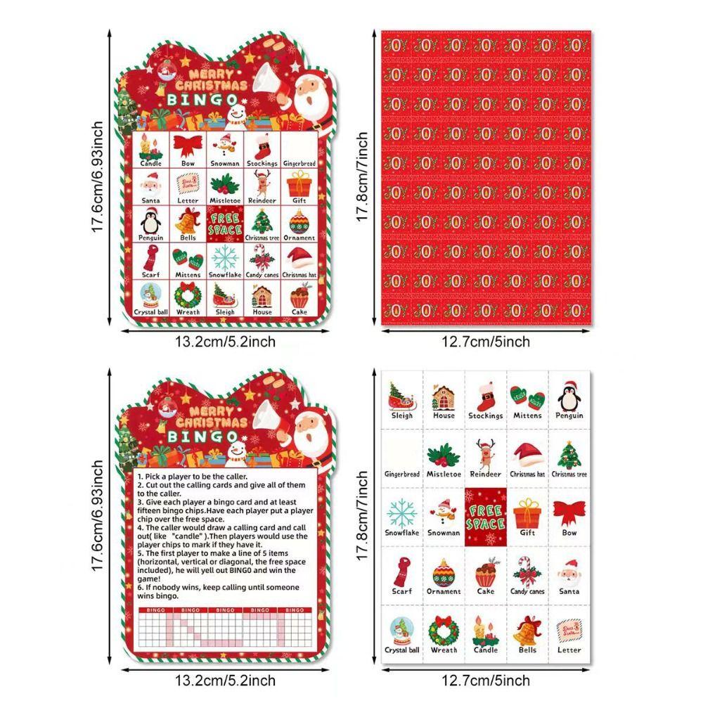 24 Players Christmas Bingo Game 33 Cards Family Bingo Game Bingo Cards Family Interaction