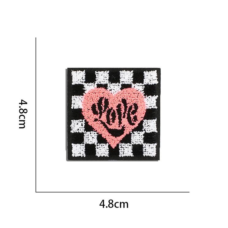Square Embroidery Cloth Sticker, Computer Embroidery Chapter, Ironing Plaid Pattern Patch Sticker, Clothes Decoration Patch Sticker, Embroidery Label