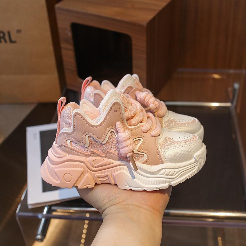 Spring and Summer Girls' Medium and Large Children's Shoes, Children's Shoes, Girls' Lightweight Breathable Sports Shoes