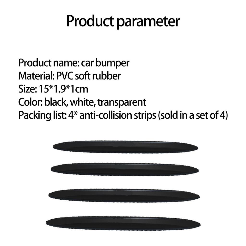 4pcs Car Door Protector Black White Clolor Auto Edge Corner Guard Protective Bumper Sticker Vehicle Door Protector Accessory