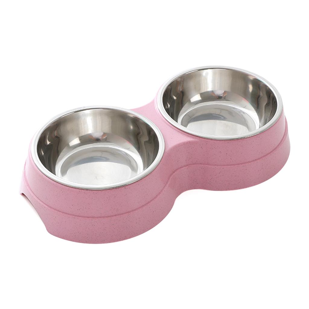 Misky na krmení pro psy Nerezová miska pro psy odolná proti rozlití Zvednutý stojan na misky pro psy 2 misky na krmení pro psy na krmení a vodu Omyvatelné