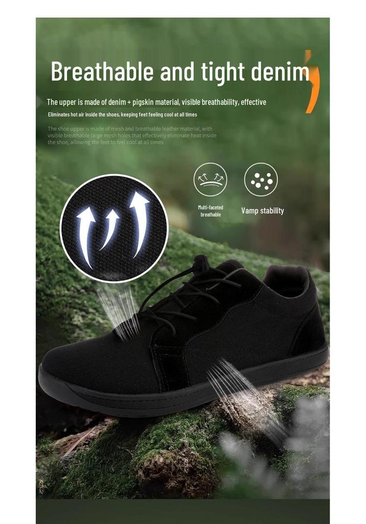 Men's Plus Size Wide Toe Barefoot Hiking Shoes - Breathable, Non-Slip, Lightweight Casual Footwear