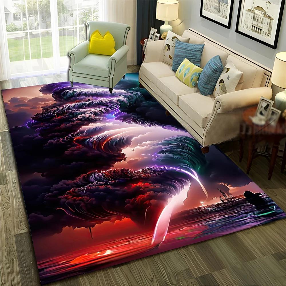 Dream Natural Tornado Cloud Twister Carpet Rug for Home Living Room Bedroom Sofa Doormat Decor,kids Area Rug Non-slip Floor Mat