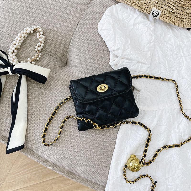 

Children s Argyle Chain Crossbody Bag - Trendy Little Girl Princess Purse чёрный