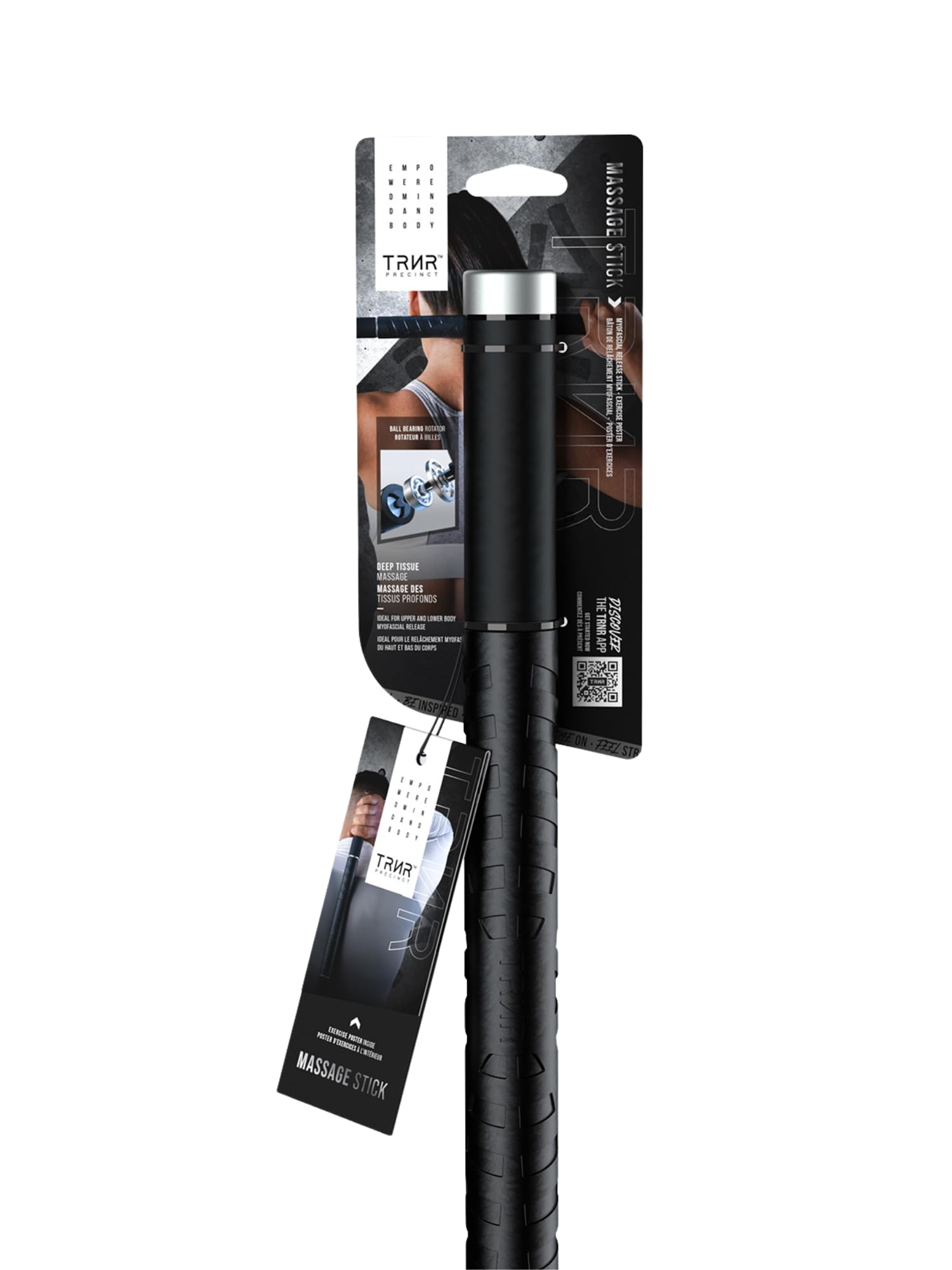 

[TRNR] Trainer Myofascial Release Massage Stick Roller, Lightweight Myofascial Roller, Massage Stick / Black