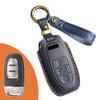 Suitable for  A3 Leather Key Bag Q3 Q2l Q4etron Car Leather High-grade BBA Key Decorative Bag Cowhide Key Protection Sleeve