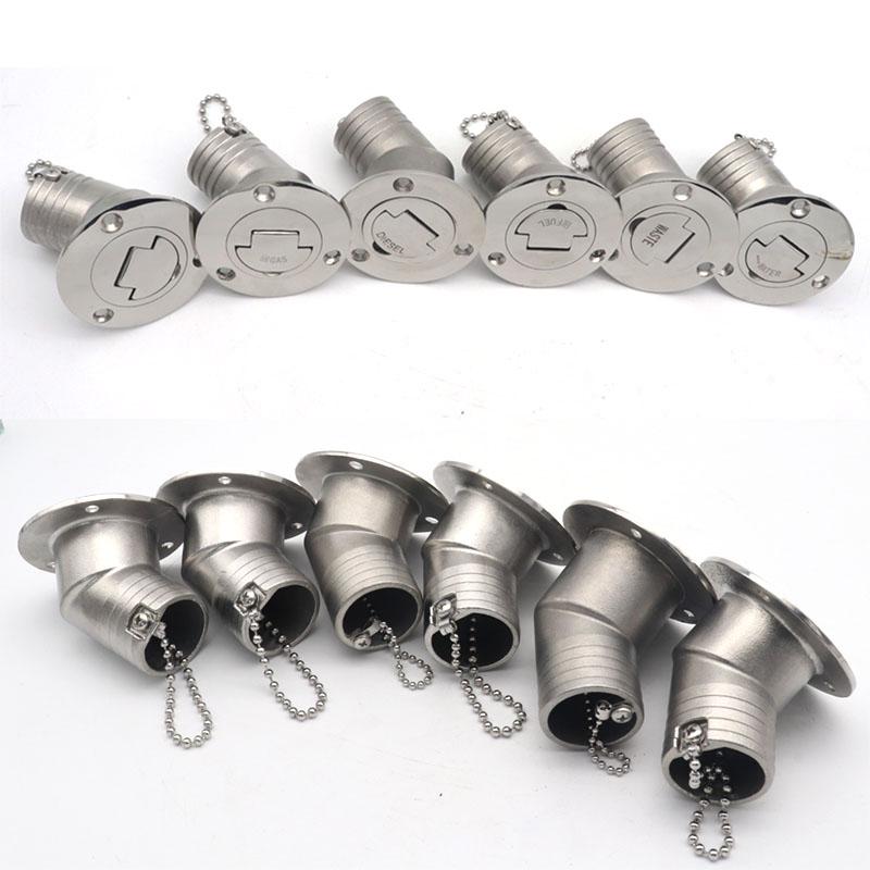 45/90 Degree Stainless Steel 316 Deck Filler Cap GAS DIESEL FUEL WASTE WATER 50mm(2inch) Marine Boat Yacht Hardware Deck Filler