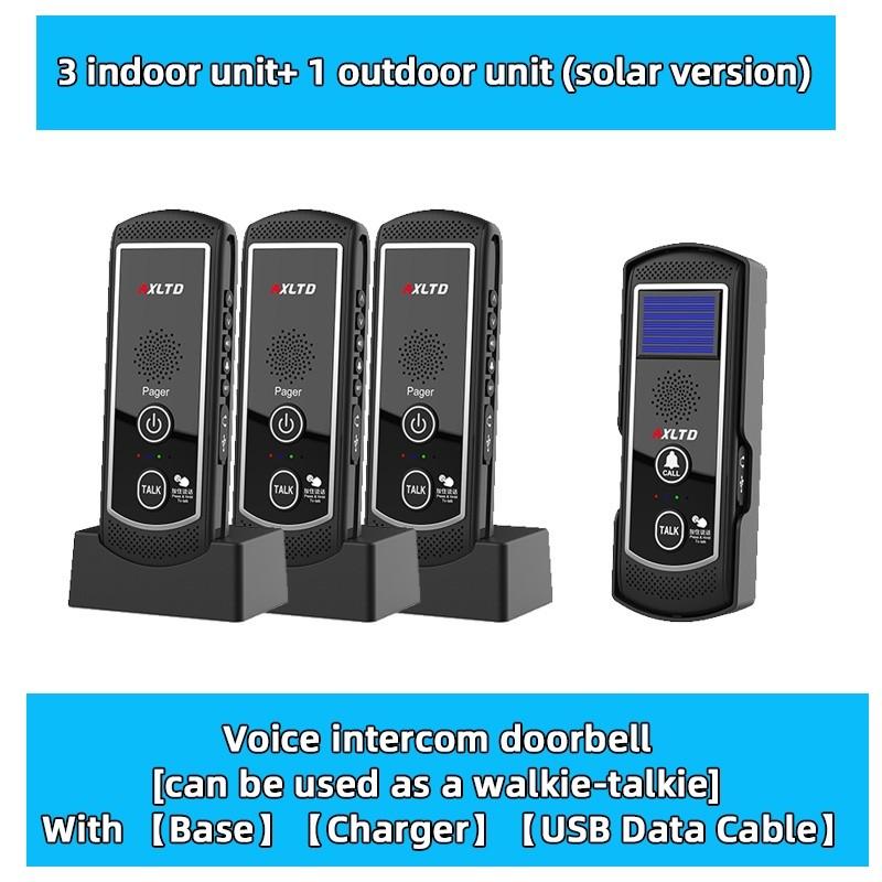 1-3 km 16 Channels Range Solar Voice Wireless Doorbell Waterproof Electronic Intercom System Doorbell Home Voice Intercom Device